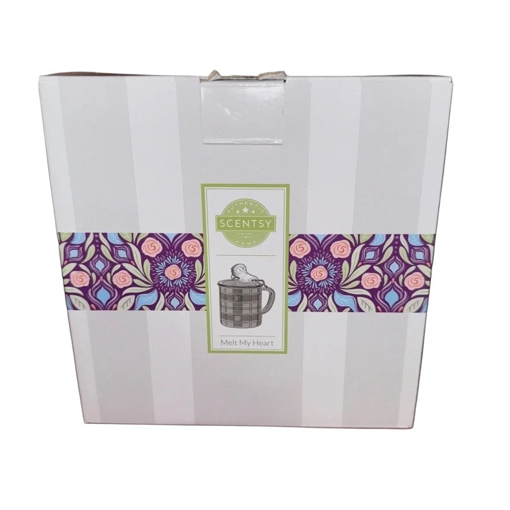 Scentsy Tart Warmer Snowman Mug Plaid‎ Red Green Christmas Fragrance Electric